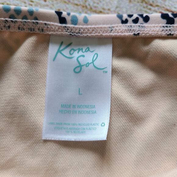 Kona Sol Blush and Blue Bikini Bottom - Picture 5 of 6